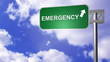 signpost announcing the emergency road