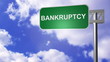 Video: signpost on the road annoucing bankruptcy signpost on the road annoucing bankruptcy