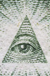 Extreme closeup of the great seal on the one dollar bill