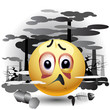 Smiley ball sending message about pollution
