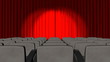 3d Curtains opening in a cinema