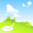 illustrated landscape on a beautiful summer day