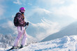 Photo: Woman skiier. The Alps Woman skiier. The Alps