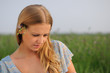 girl sitting on green grass girl sitting on green grass