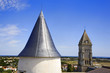 france; 85; noirmoutier : église saint philbert et chateau france; 85; noirmoutier : église saint philbert et chateau