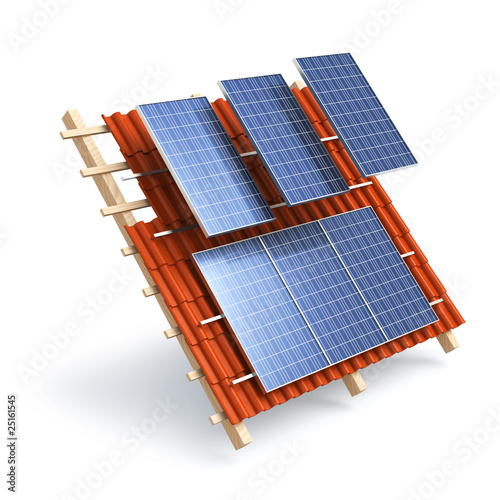 Illustration: Solar roof panels construction Solar roof panels construction