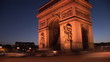 arc de triomph with abstract time-lapse of cars moving