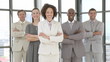 Video: cheerful mutli-ethnic Business team standing with folded arms cheerful mutli-ethnic Business team standing with folded arms