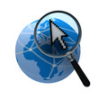 Internet search with magnifying glass