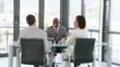 businessman with two clients during meeting