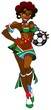 African woman with a ball - football fan.