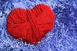 Yarn of wool in heart shape symbol