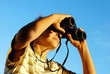 Boy with binoculars