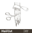 Abstract scissors and comb for work of hairdresser