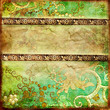 golden green vintage paper in oriental style