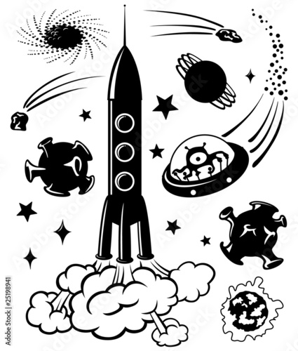 Vecteur : space silhouettes space silhouettes