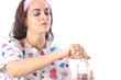 Photo: nurse opening bottled water nurse opening bottled water