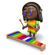 Rasta plays the xylophone