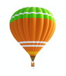 hot air balloon on a white background