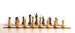 Set of chess figures on the playing board