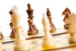 Set of chess figures on the playing board