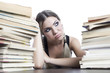 young pretty girl with books