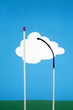 Two matches against the sky with clouds