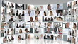 Abstract Business montage of people at work