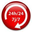 Bouton "24h/24 7j/7" (7 jours sur 7 service 24 heures sur 24)