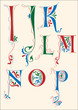 Medieval alphabet I-P