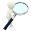 3D character with a magnifying glass 3D character with a magnifying glass