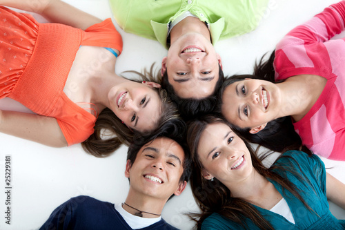 Circle of people smiling