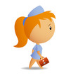 Little cute nurse with case