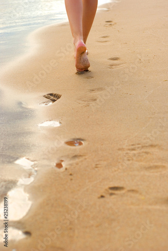 Photo: Footprints on the beach Footprints on the beach