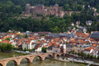 Aerial view of old town and castle in Heidelberg, Germany