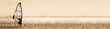sepia toned windsurfer panorama