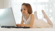 Girl working on laptop