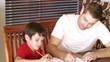 father drawing with his son
