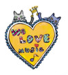 we love music gold and pretty cats