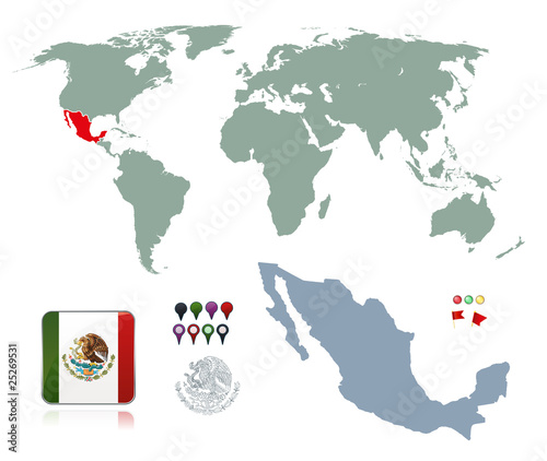 Mexico symbols vector set