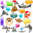 marine life cartoon character set 2