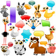 farm animal cartoon set