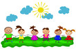 vector happy kids