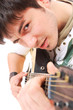playing classical acoustic guitar