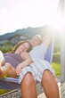 Young loving couple in the summer