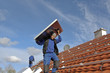 Photo: Workman with solar modul Workman with solar modul