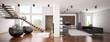 Apartment interior panorama 3d