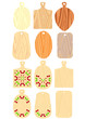 wooden chopping boards with ornaments, and without drawing