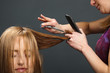 Photo: Hairdresser cutting customer's hair Hairdresser cutting customer's hair