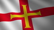 Bandera de Guernsey ondulante al viento. Bucle continuo